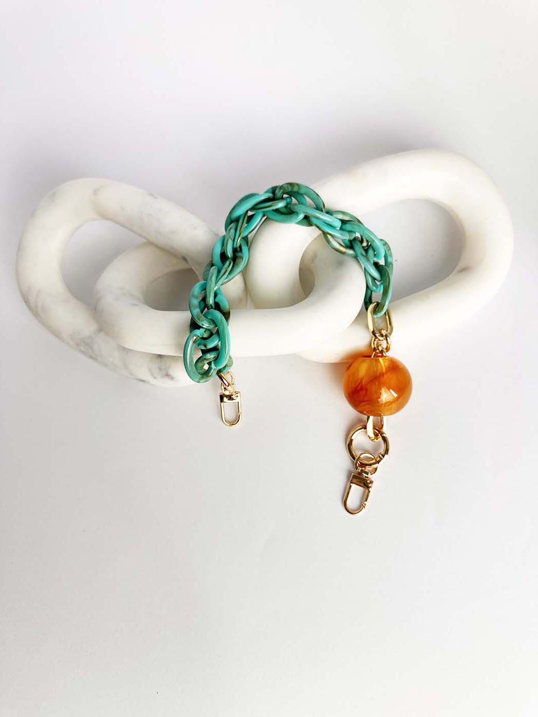 Chain Bobble Wristlet - Bag handle or wristlet lanyard