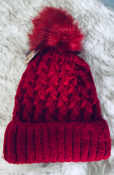 159 Red - Cable Knit Beanie - Perception0one.com