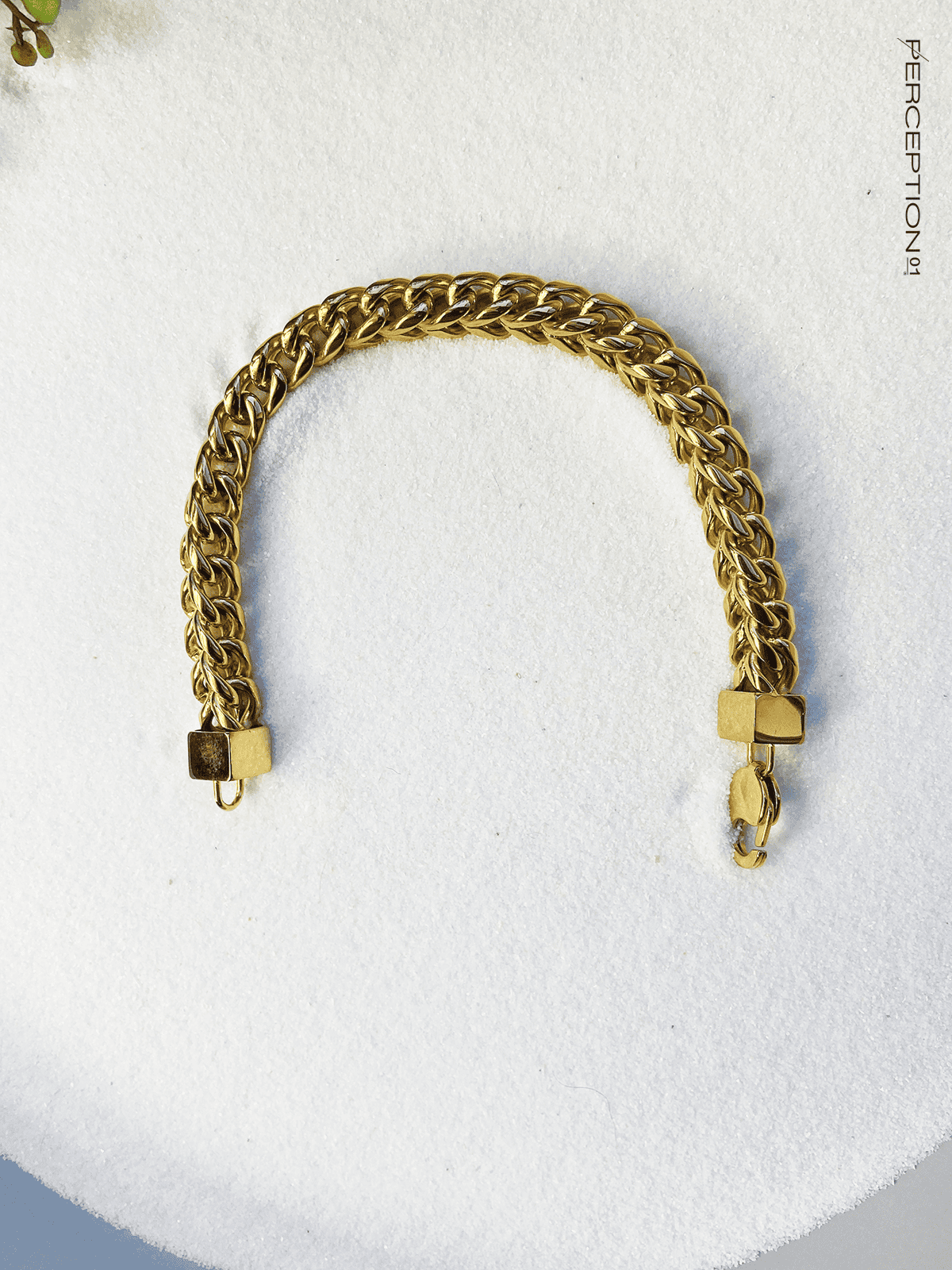 Milano Chunky Chain Bracelet with Square Weave and clasp - Perception0one.com