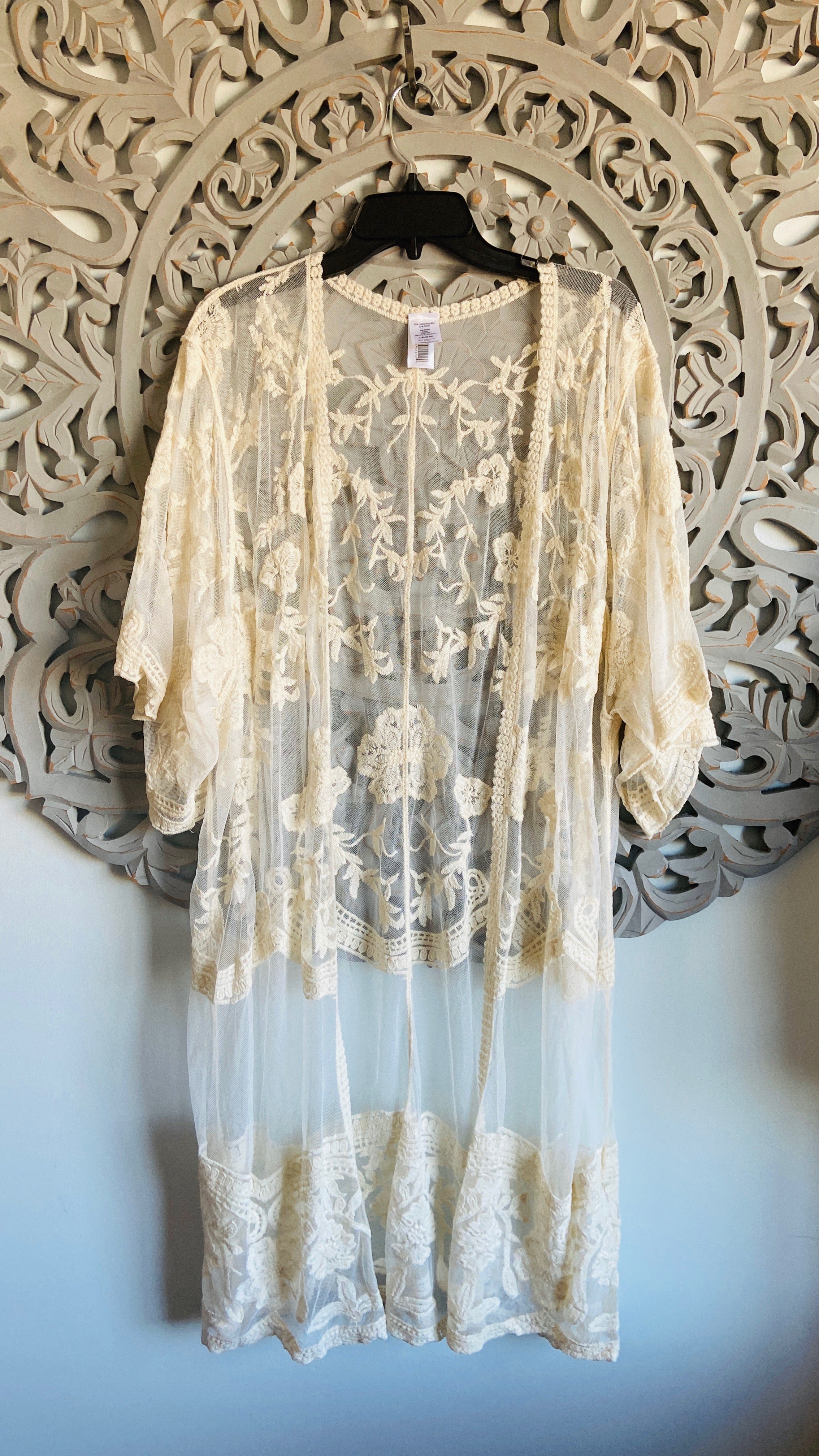 431 Ivory -  Lacy Cardi - Perception0one.com