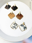 367 Brown - Gold and Snakeskin Medallion Earrings - Perception0one.com