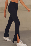 144 Black - SIDE SLIT HEM" FLAIR LEGGING - Perception0one.com