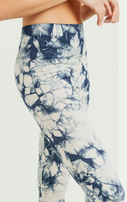 194 Navy -  COMPRESSION TIE DYED LEGGING - Perception0one.com