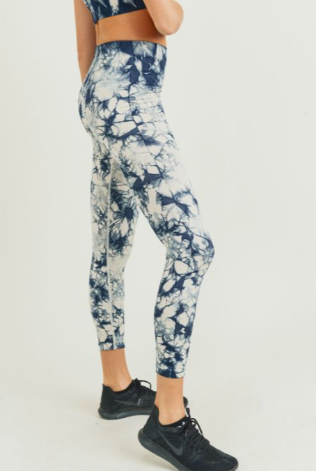 194 Navy -  COMPRESSION TIE DYED LEGGING - Perception0one.com