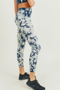 194 Navy -  COMPRESSION TIE DYED LEGGING - Perception0one.com