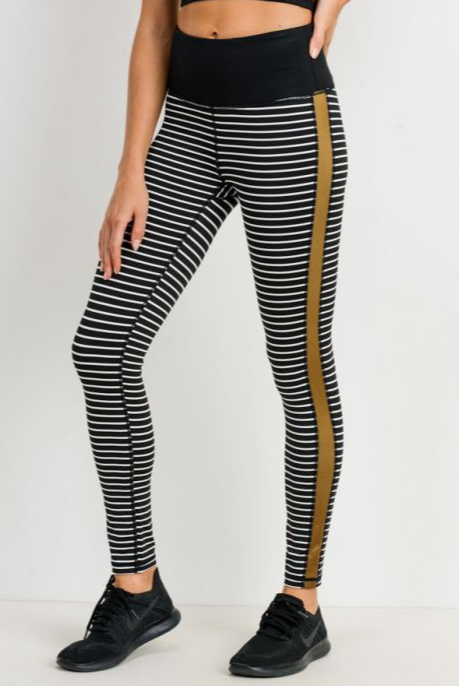 461 Black - MUSTARD STRIPE LEGGING - Perception0one.com