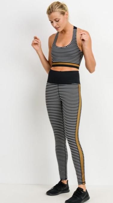 461 Black - MUSTARD STRIPE LEGGING - Perception0one.com