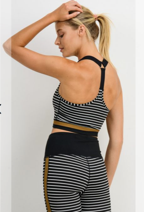 459 Black - MUSTARD STRIPE BRA TOP - Perception0one.com