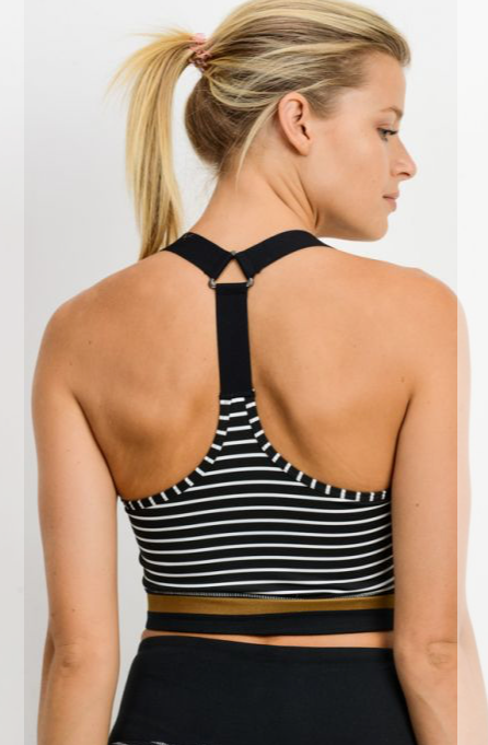 459 Black - MUSTARD STRIPE BRA TOP - Perception0one.com