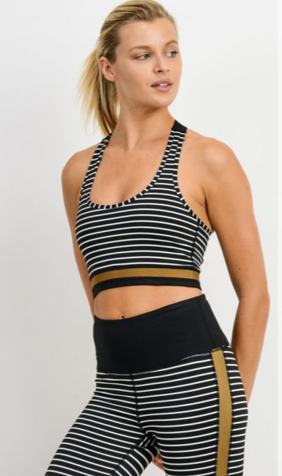 459 Black - MUSTARD STRIPE BRA TOP - Perception0one.com