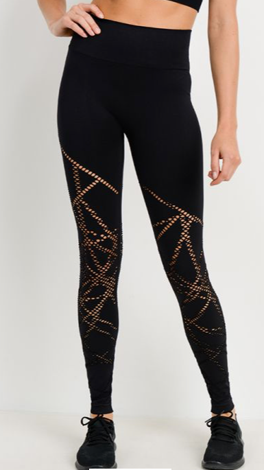 188 Black -  COMPRESSION KNIT LIGHTNING SEAMLESS LEGGING - Perception0one.com