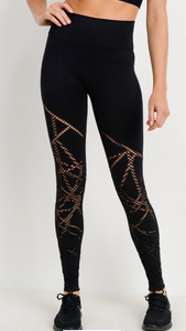 188 Black -  COMPRESSION KNIT LIGHTNING SEAMLESS LEGGING - Perception0one.com