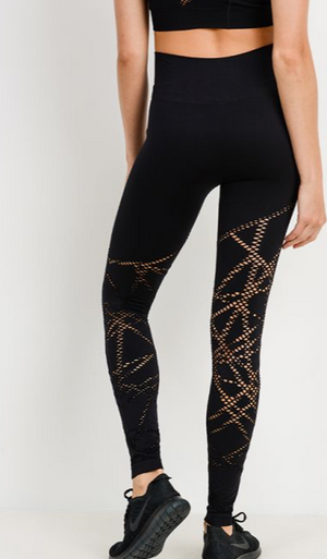 188 Black -  COMPRESSION KNIT LIGHTNING SEAMLESS LEGGING - Perception0one.com