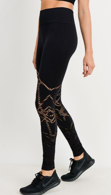 188 Black -  COMPRESSION KNIT LIGHTNING SEAMLESS LEGGING - Perception0one.com