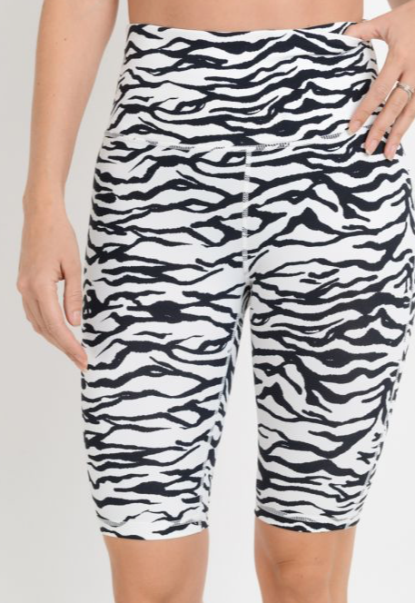 479 Black - PRINTED ZEBRA BIKE SHORT - Perception0one.com