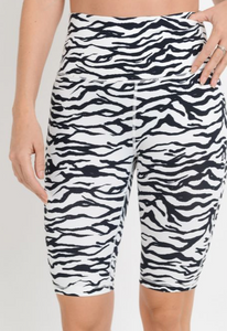 479 Black - PRINTED ZEBRA BIKE SHORT - Perception0one.com