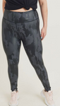 176 Black -  CAMO JAQUARD LEGGING - BLACK (LARGE SIZED) XL,1XL, 2XL, 3XL - Perception0one.com