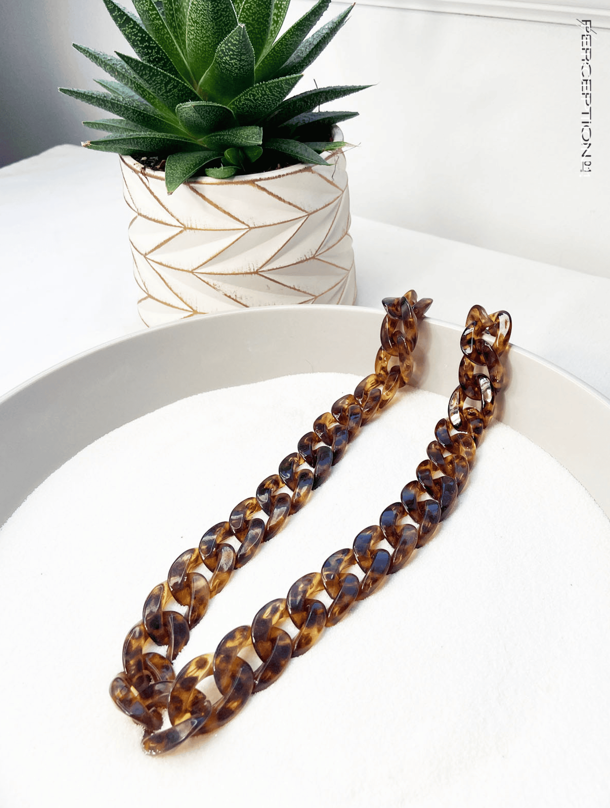 Chunky Lucite Chain Bracelet with Bright U -Link - Perception0one.com