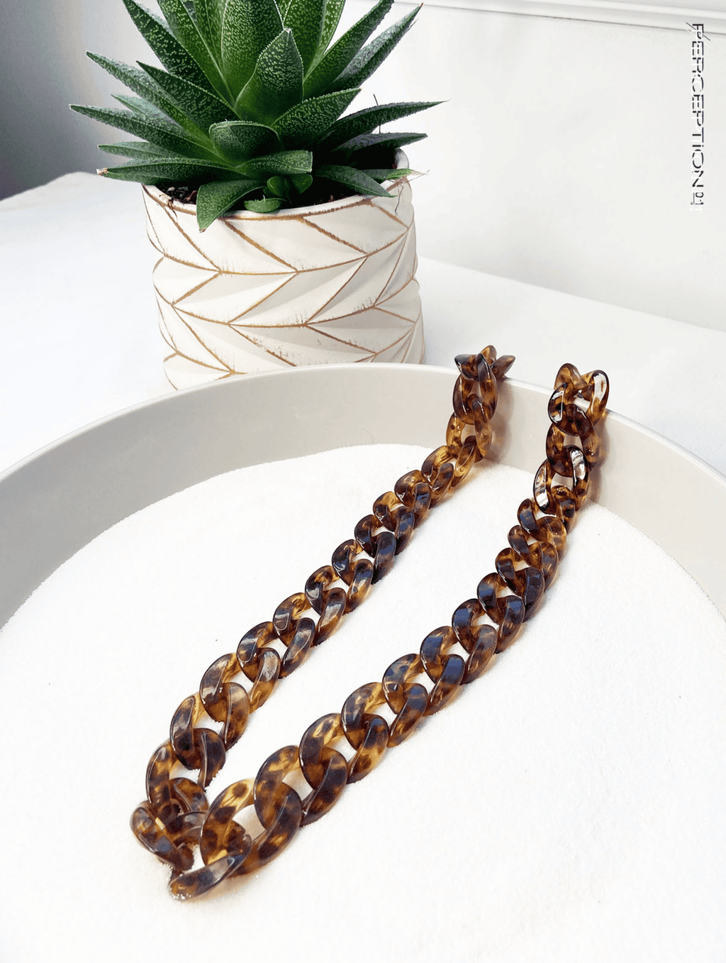 Chunky Lucite Chain Bracelet with Bright U -Link - Perception0one.com
