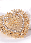 Heart Pin with Cubics Zurconia Inlaid Stones - Perception0one.com