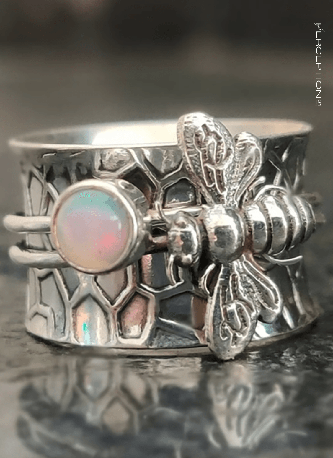 Bee Happy Opal Ring - Boho Ring - Perception0one.com