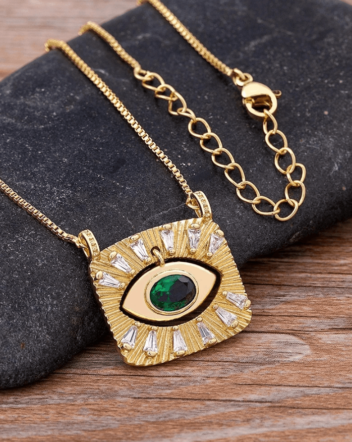 Emerald Eye Protective Charm Necklace - Perception0one.com