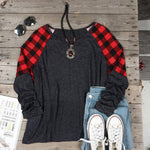 527 -  Women's Buffalo Check Heather Baseball Shirt T Shirt - Perception0one.com