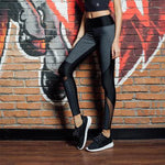 182 Black -  Fling Color Blocked Legging - W/ Mesh Trim - Perception0one.com