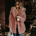 445 Pink - Lux Alpaca Faux Fur Trench Coat - Notch Collar - Perception0one.com